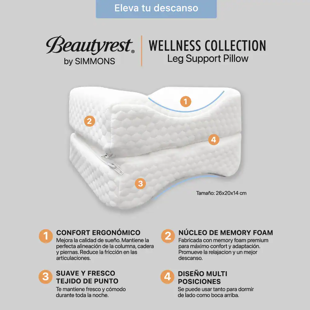 ALMOHADA BEAUTYREST WELLNESS LEG SUPPORT - Imagen 3