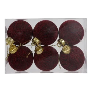 Juego de 6 bolas navideñas de foam y poliéster para árbol de Navidad – Zona Muebles