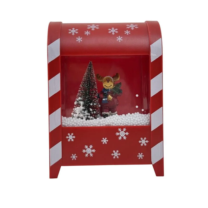 Buzón navideño decorativo con luz LED y música, plástico y poliresina – Zona Muebles
