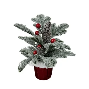 Árbol navideño con nieve artificial de 42 cm, plástico y foam – Zona Muebles