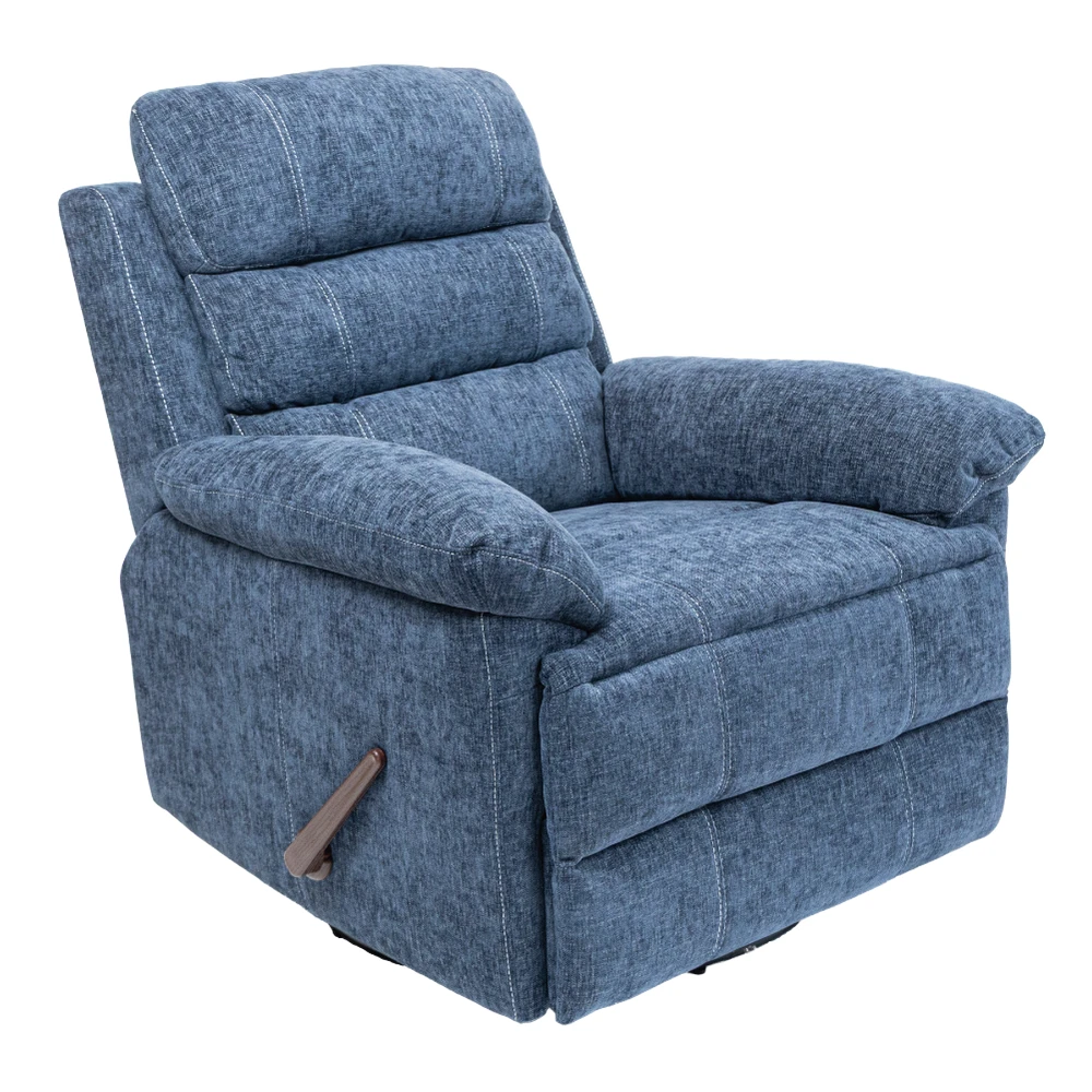RECLINER MANUAL EVAN 1P AZUL FUNCIÓN GIRATORIA Y MECEDORA - Imagen 2