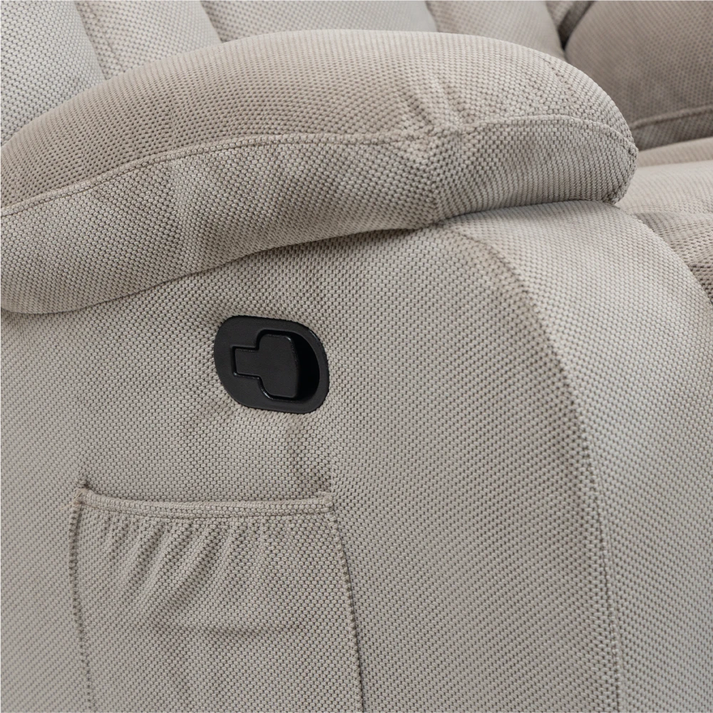 RECLINER MANUAL BREDA 1P CON MECEDORA COLOR LIGHT BROWN - Imagen 3