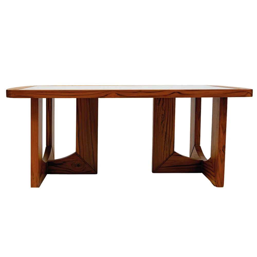 MESA DE CENTRO TERRA TECA CON PIEDRA SINTERIZADA