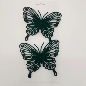 JUEGO DE MARIPOSAS 14CM 2PZ VERDE