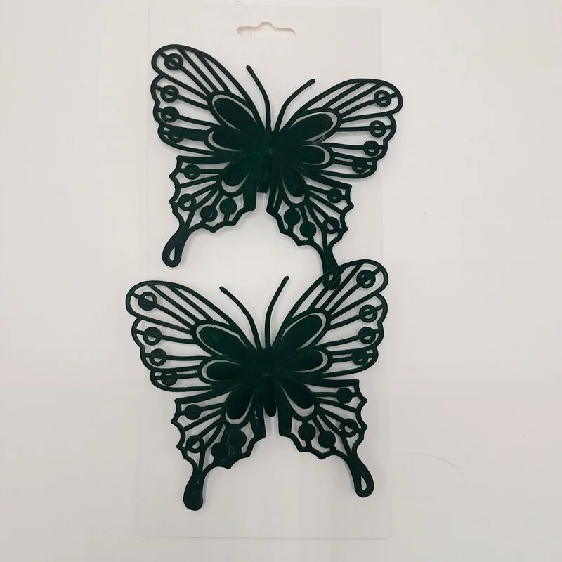 JUEGO DE MARIPOSAS 14CM 2PZ VERDE